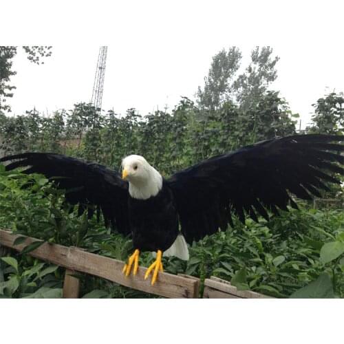 Big simulation eagle model foam & furs black wings eagle gift about 95x60cm 0940