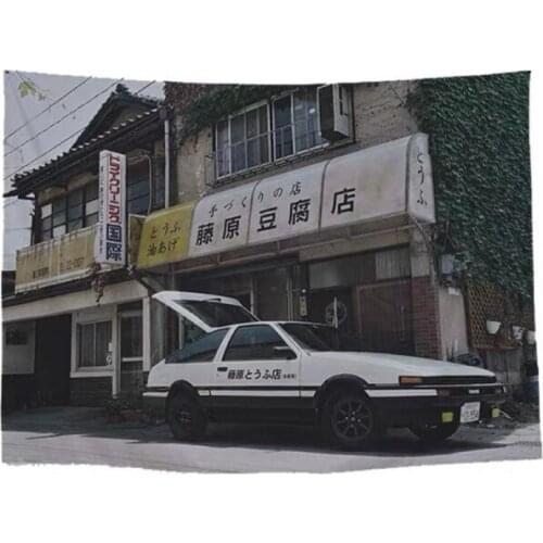 D Movie Hanging Cloth Japanese-style Car Drift Racing Car Background Wall Cloth Student Dormitory Bed Decoration Cloth INS