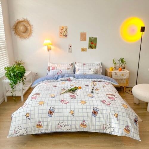 Children Cartoon Pattern Duvet Cover Set 150x200 Pillowcase 3Pcs,200x200 Quilt Cover,Extra Large, Bedding Set