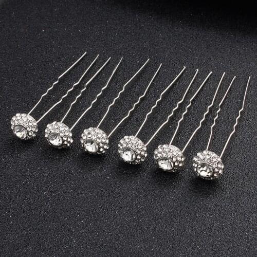 Crystal Bridal Hair Comb Hairpins 1pack 6 Pcs Hair Jewelry Hairwear Accessory Hair Clip Bride Bridesmaid Wedding Party