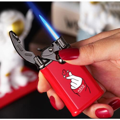 JOBON Torch Turbo Lighter Jet Butane Blue Fire Cigar Gas Lighter Flint Cigarette Lighter Windproof Lighters Gadgets for Men