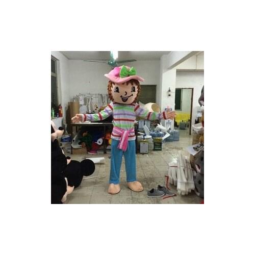 Strawberry Girl Mascot Costumes Cartoon Character Adult Mascot Walking Actor Strawberry Shortcake Costumes Free Shipping