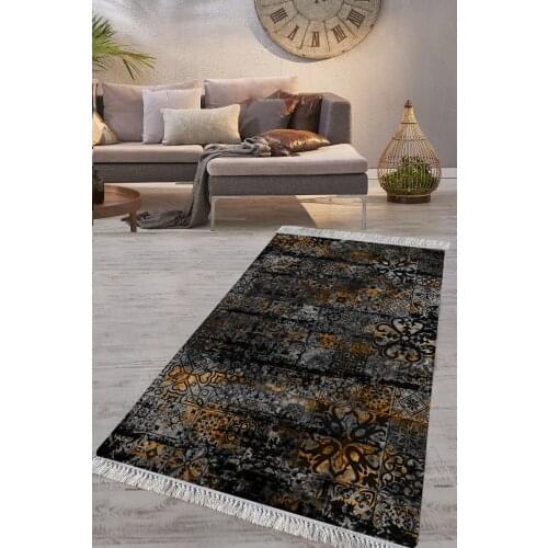 Smoked Color Marble Pattern Living Room Carpet