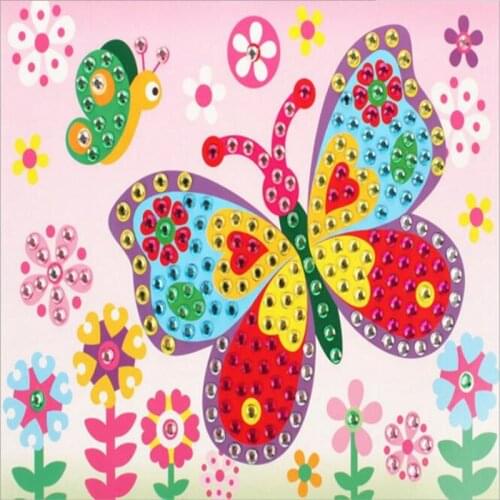 Hot Sale 10PCS Different Kids Children Kindergarten Educational Puzzles Crystal Diamond Mosaic Sticker Painting DIY Crafts Toys