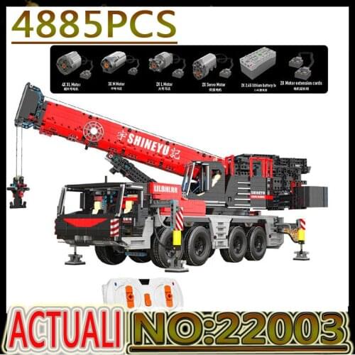Hot MocStyle YC-22003 High-Tech Toys RC APP Motorized Mobile Crane Building Blocks Assembly Model Christmas Gifts for Kids