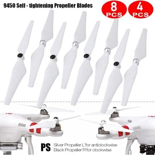 4/8 PCS Propeller Blade 9450 CCW/CW Low Noise Self-Locking Wing Props Replacement Blade Spare Parts for DJI Phantom 2 3/3A/3P/3S