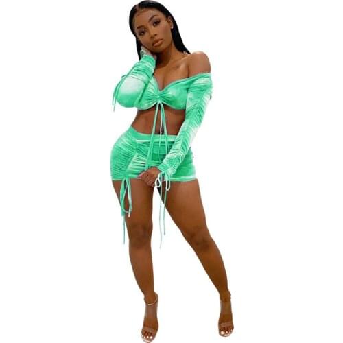 Fashion trend ladies printing and dyeing suit skirt tube top short skirt two-piece club clothing