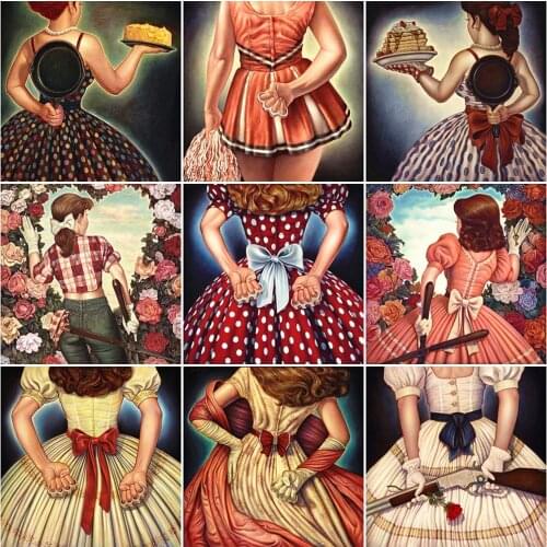 MomoArt Diamond Mosaic Woman Cross Stitch 5D Diamond Painting Portrait Full Drill Square Embroidery Rhinestones Home Decoration