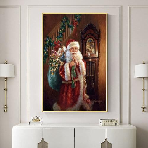 Christmas Santa Claus DIY 11CT Cross Stitch Embroidery Kits Needlework Craft Set Cotton Thread Printed Canvas Home Room