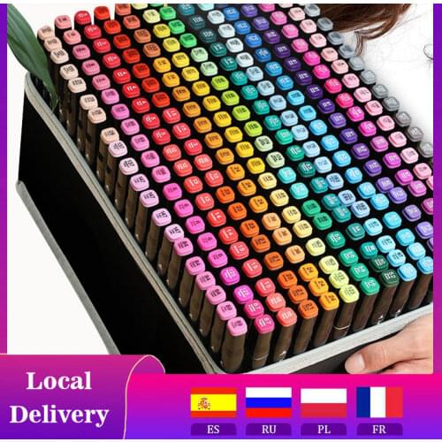 30/80/168/262 Colors Double Headed Marker Pen Set Sketching Oily Tip Alcohol Based Markers For Manga Drawing School Art Supplies