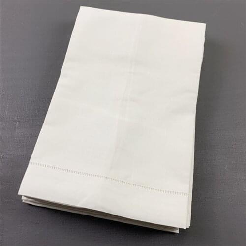 12PCS/Lot Fashion Unisex Handkerchiefs 14"x22"White Linen Handkerchief Towels Embroidered hemstitch border Hankies For Guests