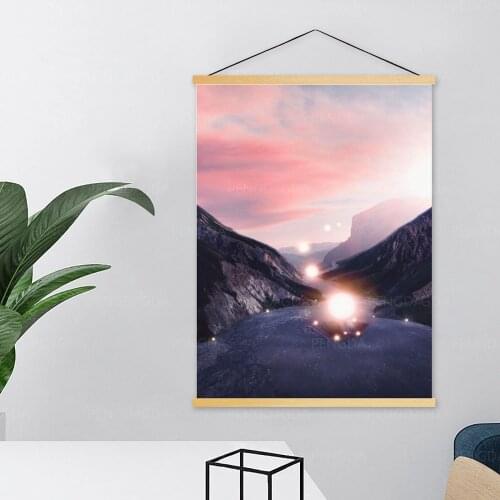 Wall Art HD Canvas Starry Sky Pictures Painting Print Dream Poster Solid Wood Hanging Scrolls Home Decoration for Living Room