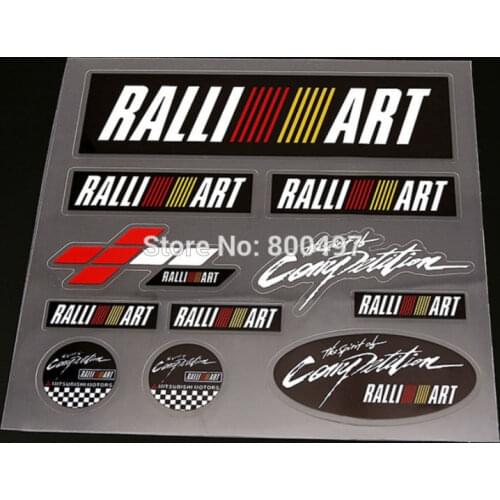 New Style Car Styling Window Rearview Mirror Door Handle Body Stickers Decoration Decal Set for Mitsubishi Ralliart Ralli Art