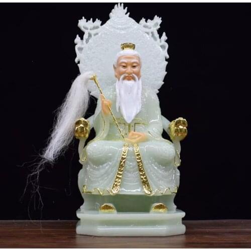 Wholesale Buddhism Taoism BUDDHA figure Asia HOME family Protection SHOP Prosperity TAI SHANG LAO JUN God jade FENG SHUI statue