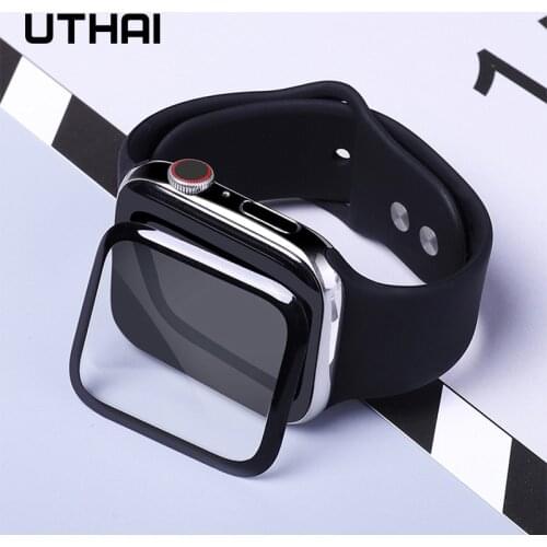 P63 Suitable for apple watch screen protector, 38mm 40mm 42mm 44mm 3D fiberglass tempered film applies to iwatch 54321 Series