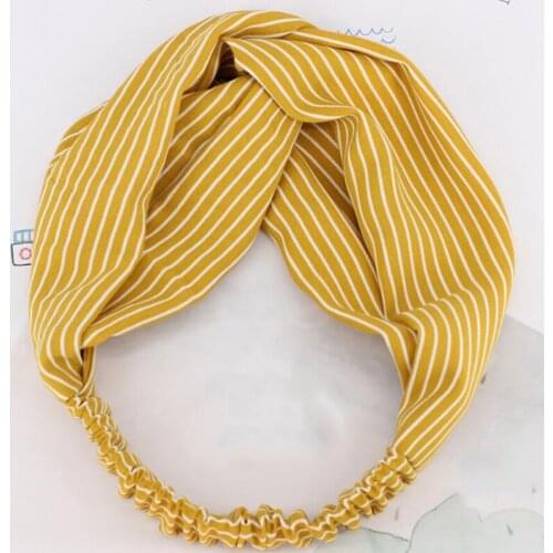 Stripe Print Girls Hairband Hair Accessories Headbands Women Headband Cross Top Knot Elastic Hairband Bow Solid Color