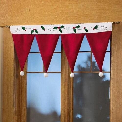 Merry Christmas Window Curtain New Year Door Drape Pendants Decore Indoor Home Decoration Christmas Ornaments Supplies