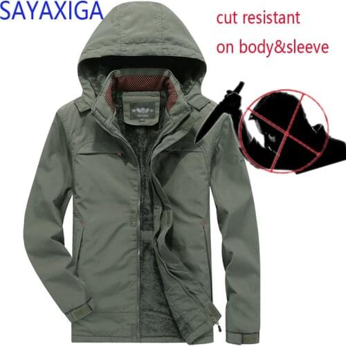 Self Defense Anti Cut Clothing Stealth stab Knife cut Resistant concealed Men Jacket Security Police Casual Water proof coat top