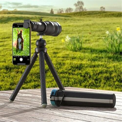 60x Super Telephoto Lens for Smartphone Powerful Zoom 4K Monocular with Tripod Support Mobile Phone Camera Telescope Long Range