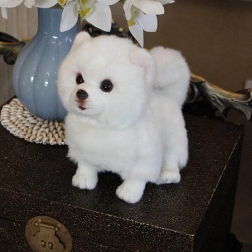 High quality plush Pomeranian silky dog super cute simulation dog baby doll home decoration Christmas birthday gifts for kid