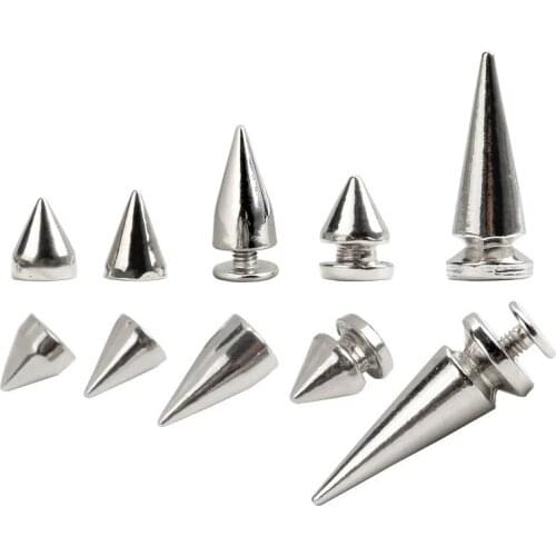 10-30 Sets Metal Punk Sharp Warhead Screw Rivets Studs DIY Crafts Leather Belt Head Clothing Rivets Spikes Decor Nail Buckles