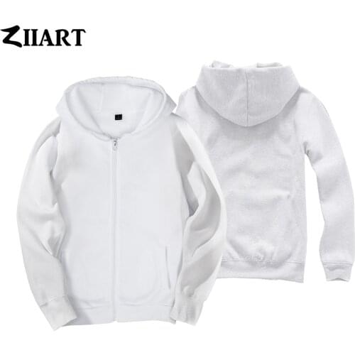 Woman Girl Coat Full Zip Hoodie Fleece Hooded Jacket 5 Colors XXS 4XL Black Navy Blue Red White Gray Autumn Winter ZIIART