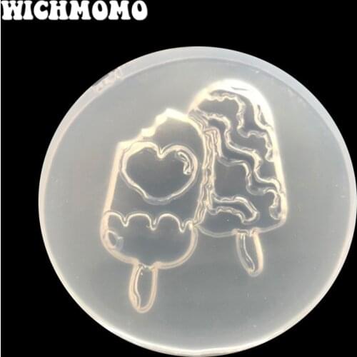 2019 New 1PCS Heart Ice Cream Craft DIY Transparent UV Resin Liquid Silicone Combination Molds for Making Jewelry Accessories