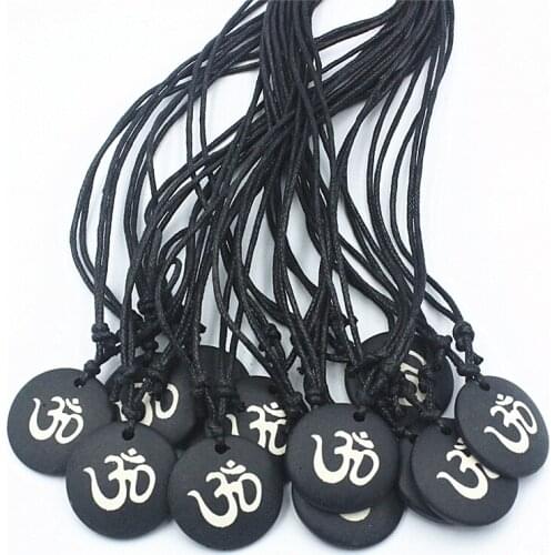 10PCS Yak Bone Carved Pendant AUM OM Ohm Hindu Buddhist Hinduism Yoga India Charms Necklace Amulet Jewelry Wholesale XL86
