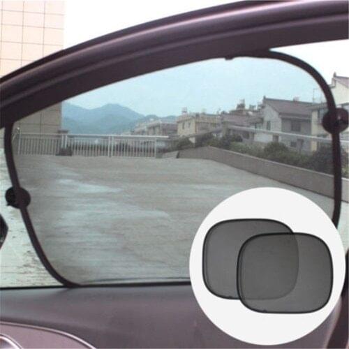 2Pcs/set 44*36cm Black Car Sun Shade Side Rear Window Glass Sunshade Cover Visor Shield Screen Solar Protection Auto Accessories