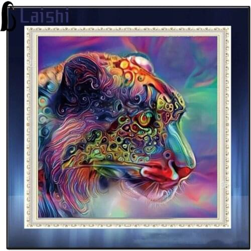 20x20cmDiamond Painting Embroidery Cross Stitch color Fantasy abstraction Tiger Round square Diamond Animals Home Paintings Hobb