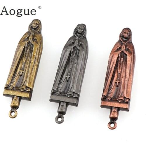 3 Colors Catholic Small Our Lady of Fatima Medals Charms Saint Jude Pendants For Key chain Religious Figure Accessories