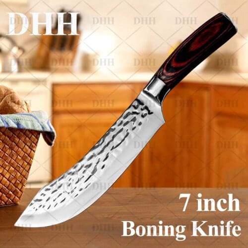 7 inch Kitchen Knife Meat Cleaver Butcher Knife Professional Damascus Stainless Steel Meat Vegetable Fruits Cutter Slicer