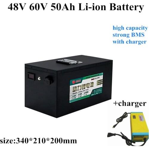 Takeaway battery car electric bicycle lithium battery 48V 50Ah Li-ion large capacity electric car universal with BMS+3A charger