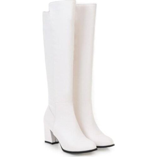 Big Size 9 10 11 12 boots women woman winter boots women women shoes botas Leather face solid color sleeve round head