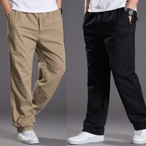 Large Size M-6XL Spring and summer thin section casual Cotton pants men multi-pocket mens trousers oversize pants elastic Super