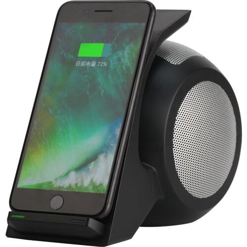 Fast Wireless Charger with Stereo Bluetooth Speaker Calling for iPhone 8/8 Plus/X, for Samsung Note 8, S8, S8 Plus