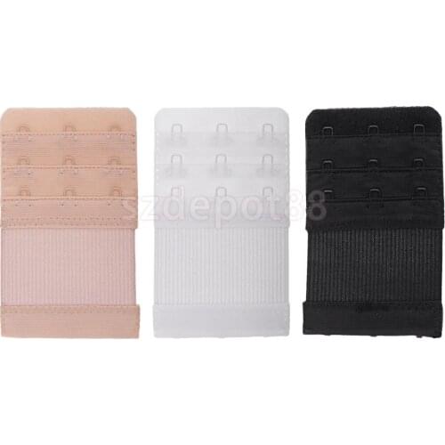 Women 3 Colours Bra Extender 3 Hooks 3 Row Elastic Bra Extension Strap Womens Lingerie Accessories