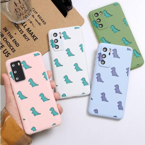 Cute Animal Dinosaur Case For Huawei P30 P20 P40 Honor 20 10X 10i 10 Lite E Pro 8X 9X 9A 9C 9S P Smart Y6 Y7 Y9 2019 Nova 5T Bag