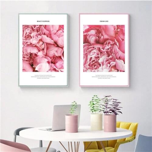 Home Decor Nordic Canvas Painting Modern Poster Wall Art Print Minimalist Art Rose Flower Pictures for Nordic Living Room Decor