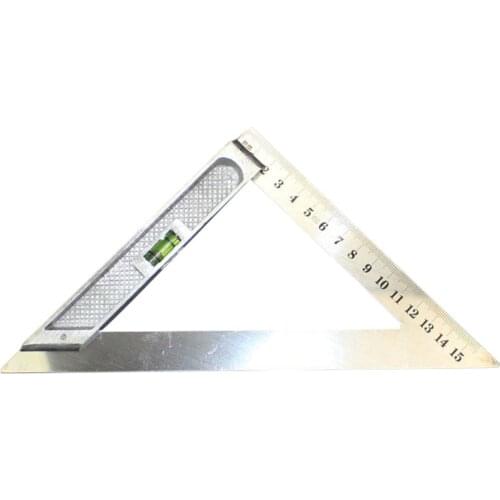 150MM Horizontal Triangle Ruler Triangular Measuring Ruler Triangle Angle Protractor Measuring Tool with Level Bubble
