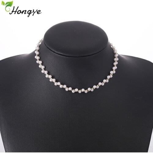 Hongye Elegant Natural Pearls Choker Short Necklace For Women Girl Party Weeding Jewelry Birthday Gift New Fashion 2021