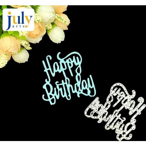 Julyarts Scrapbooking DIY Cut Knife Mold Carbon Steel Mold Embossing Knife Template Happy Birthday Greeting Cards Paper
