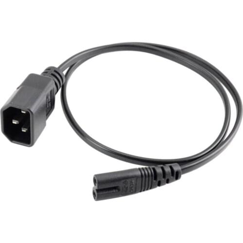 IEC 3-Pin Kettle C14 Male To C7 Female Converter Adapter Cable For PDU UPS 30CM