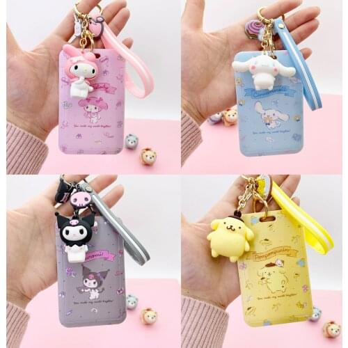 Hello Kitty bus Card Holder Cartoon girl coin purse Student Meal Card Holder Campus with Lanyard Certificate Holder Melody