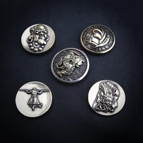 Brass white copper great sage God of wealth decorative cloth buckle retro screw cloth buckle leather art leather carving DIY