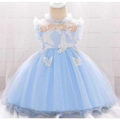 Summer Flower Infant Party Dress For 1 Year Baby Girl Birthday Frock Toddler Christening Gown Baby Purple Prom Baptism Dresses