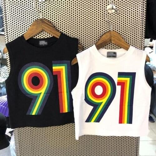 Summer Boys T-shirts Casual Letter Sleeveless Tshirts for Boy Kids Clothing 2 3 4 5 6 7 Years Toddler Child Tshirts Boy Tops New