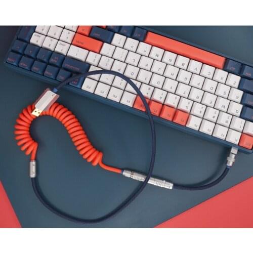 GeekCable Handmade Mechanical Keyboard Cable Theme Cable for IQUNIX F96 Coral Sea Colorway Line Type-C Mini-USB Micro-USB PH/XH