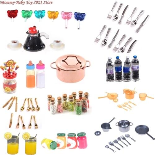 Dollhouse Miniature Plate Jam Drink Cup Dish Bowl Tableware Set Toy Doll Food Kitchen Living Room Accessories