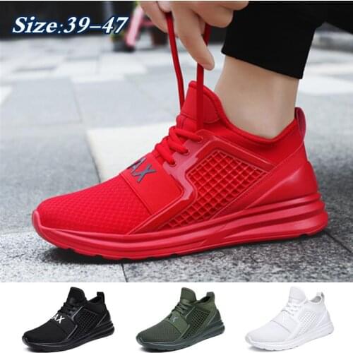 Mens Breathable Sneakers Mesh Outdoor Fashion Casual Running Shoes Plus Size 39-47